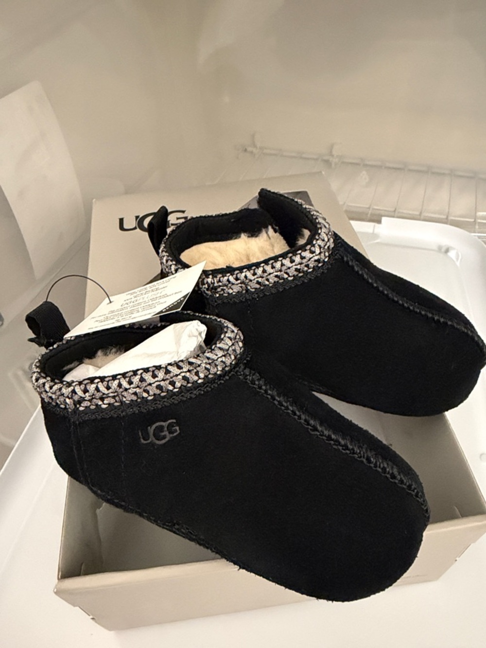 UGG Black Shearling Lined Mini Bootie Keychain